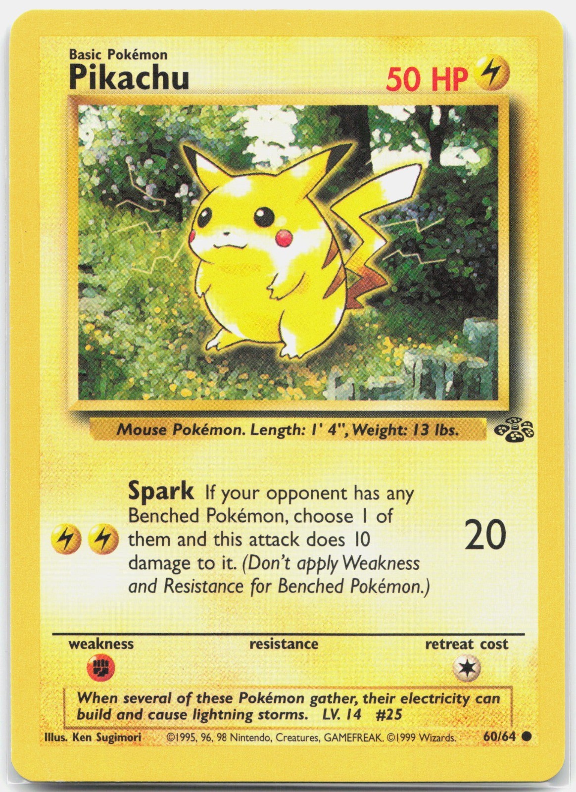 Pikachu Common Jungle JU Lightning Unlimited 60/64 1999 LP