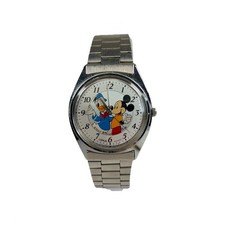 Vintage Lorus Mickey Mouse Donald Duck Wrist Watch Stainless Steel