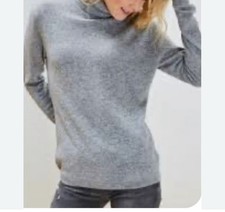 Morgan Taylor women's sweater size Small  gray cashmere turtleneck pullover