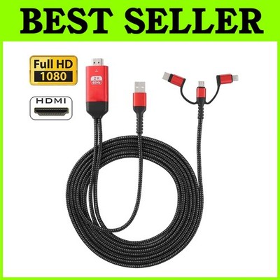 Mobile Phone HDMI Adapter Cable, Full HD Display