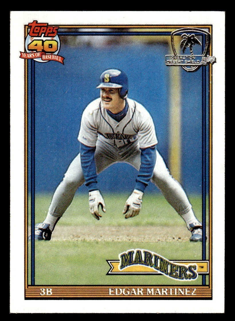 1991 Topps Desert Shield Baseball #607 Edgar Martinez NM *f1