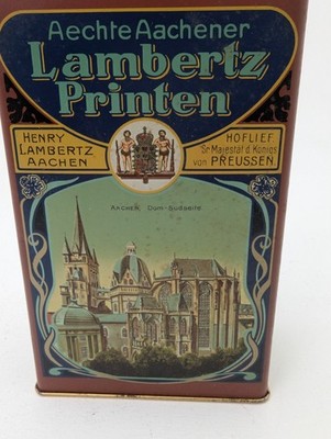 Vintage Blechdose Aechte Aachener Printen Lambertz Deutschland 20. Jahrhundert