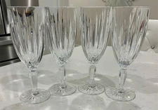 Vintage Crystal Water/Iced Tea Goblets Glasses 8.5" Set of 4 Stunning New/Unused