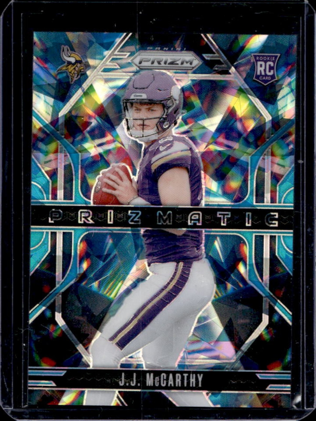2024 Panini Prizm JJ McCarthy Prizmatic RC Blue Ice Rookie #/99 Vikings