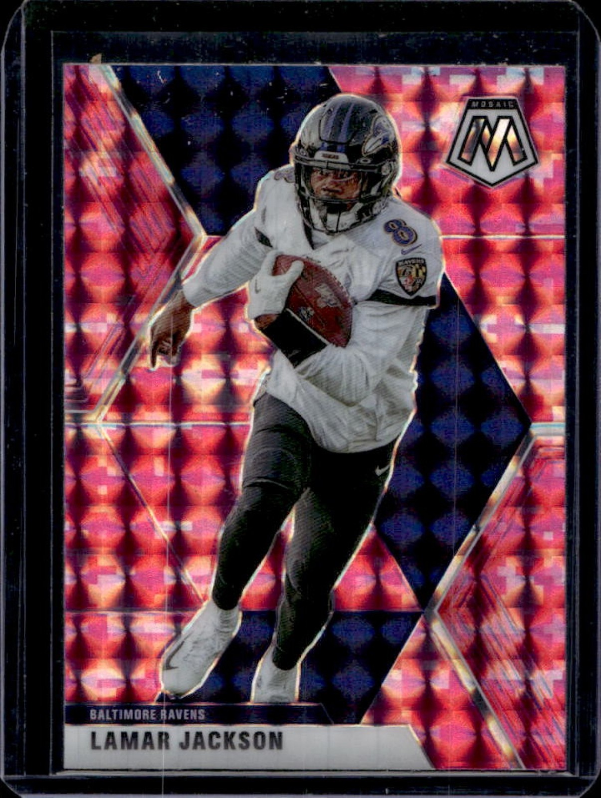 2020 Mosaic Lamar Jackson Prizm Camo Pink #19 Ravens