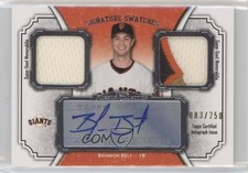 2012 Museum Collection Signature Swatches Dual Relics Brandon Belt Auto 0o48