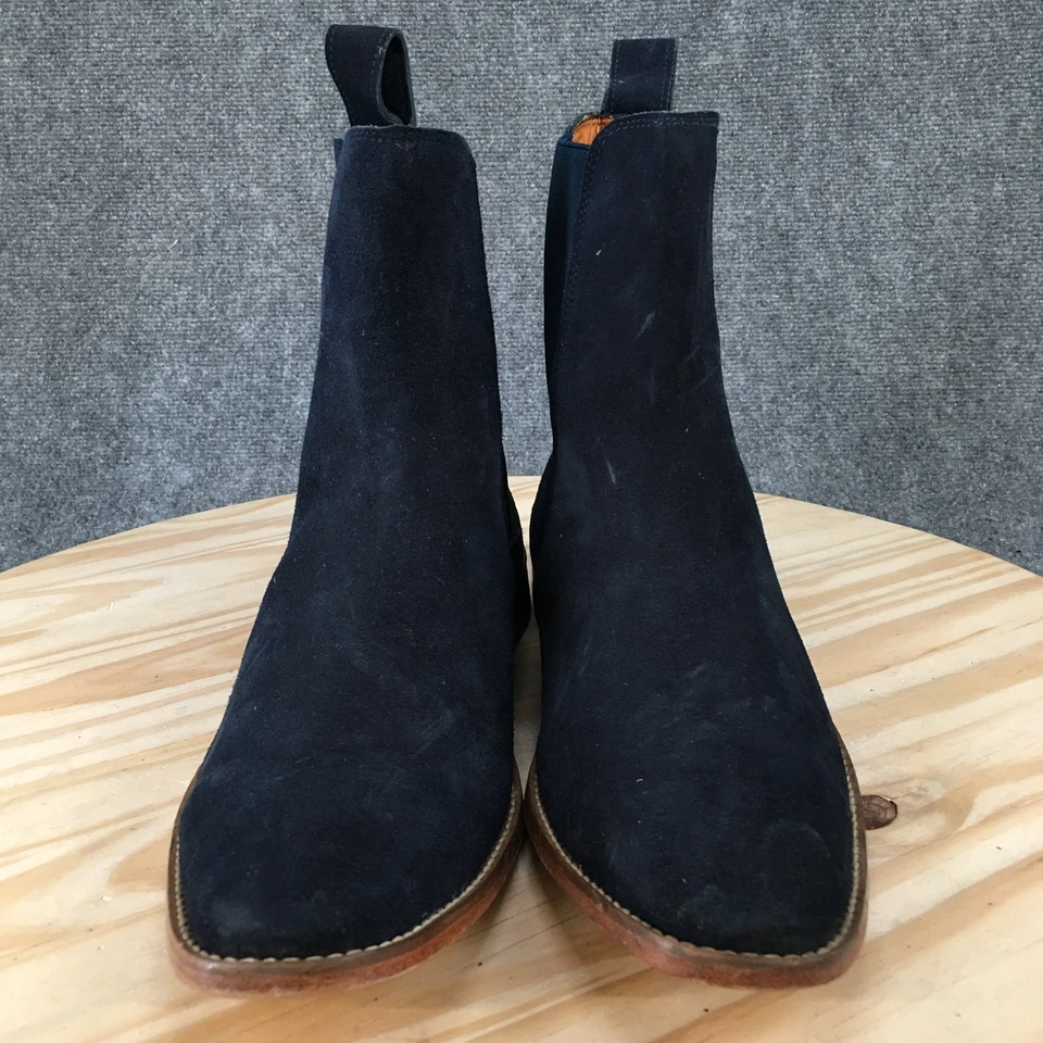 Botas Caballero Para Hombres 14 Informales Tirar de Chelsea Botín Azul Gamuza Cuero Foto 4 de 4