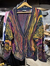 COOGI vintage Multicolor Knit Cardigan Sweater Fits like XL Men