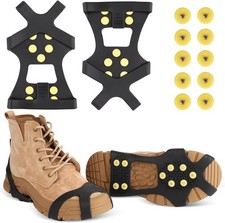 Ice Cleats for Boots Shoes, Ice Shoe Grips Anti Slip for Men Women, Rubber S siz