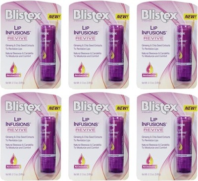Blistex Lip Infusions Revive Lip Moisturizer 0.13 Ounce (6 Pack)