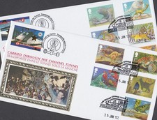 Great Britain 2002 Benham Silk Covers Channel Tunnel Rudyard Kipling Just So