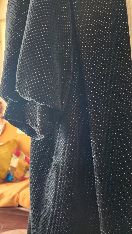 Midcentury Gold Sparkle Opera Coat, 1950s Velvet & Satin Puff Sleeve Regency - Image 4 of 4