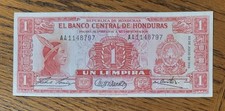 Honduras. 1 lempira 1965, XF banknote. Scarce.