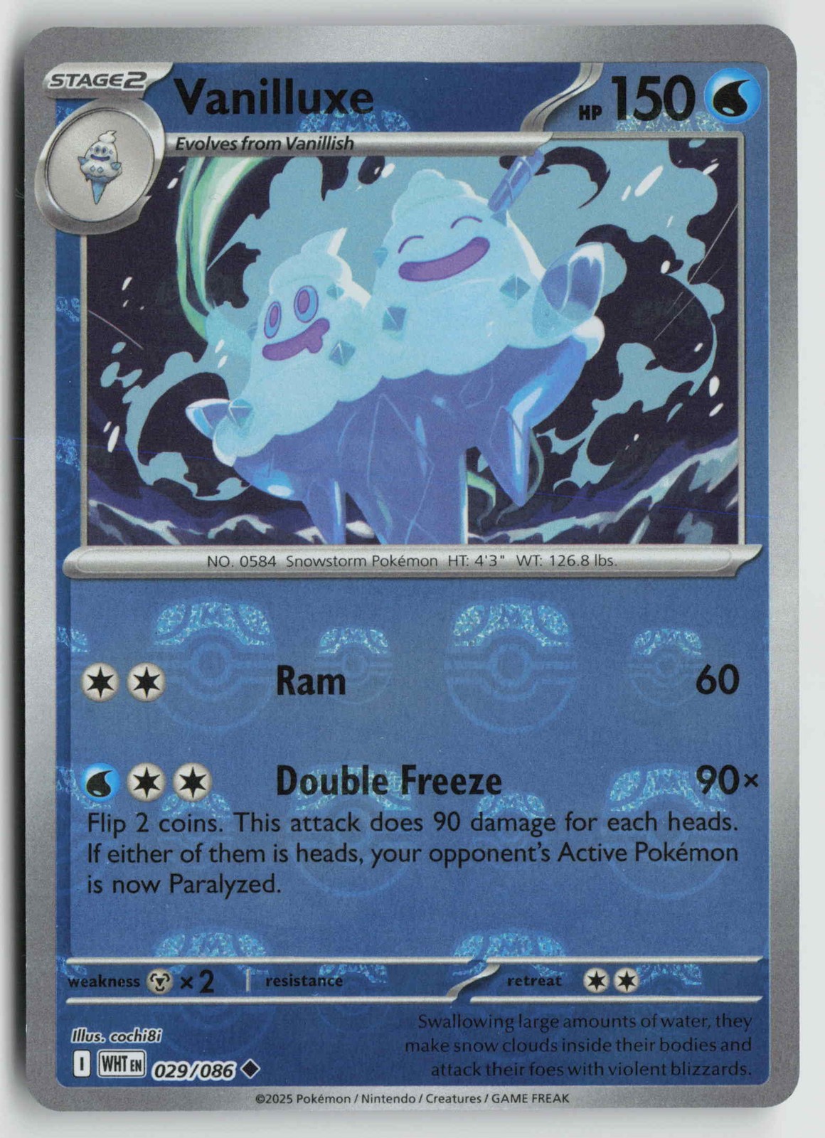 Vanilluxe (Master Ball Pattern) Uncommon SV: White Flare 029/086 NM