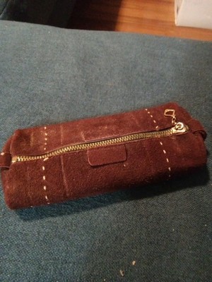 Vintage Travel Grooming Kit , Brown  Suede