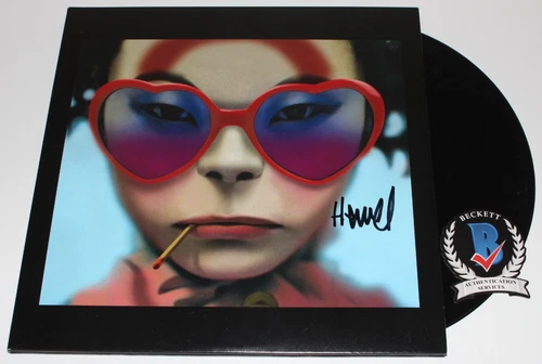 JAMIE HEWLETT SIGNED GORILLAZ 'HUMANZ' VINYL RECORD ALBUM LP BECKETT BAS COA