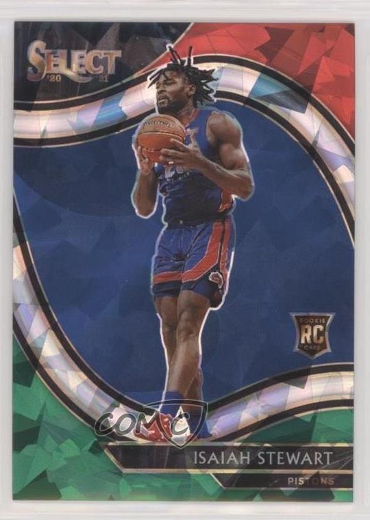 2020 Select Red White Green Cracked Ice Prizm Isaiah Stewart #285 Rookie RC 0jr6