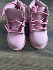Preowned Girls Timberland 6 Premium Pale Pink Nubuck Size 6