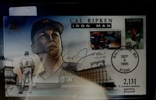 Cal Ripken Cachet  Artwork Envelope 158/750 Autographed Jsa Crt 
