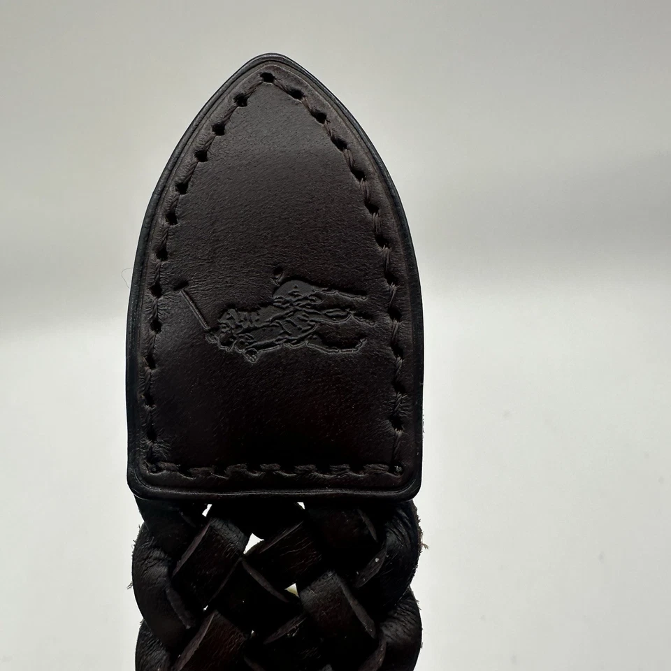 Polo Ralph Lauren коричневый плетеный кожаный ремень женский размер 32/80 - Изображение 3 из 4