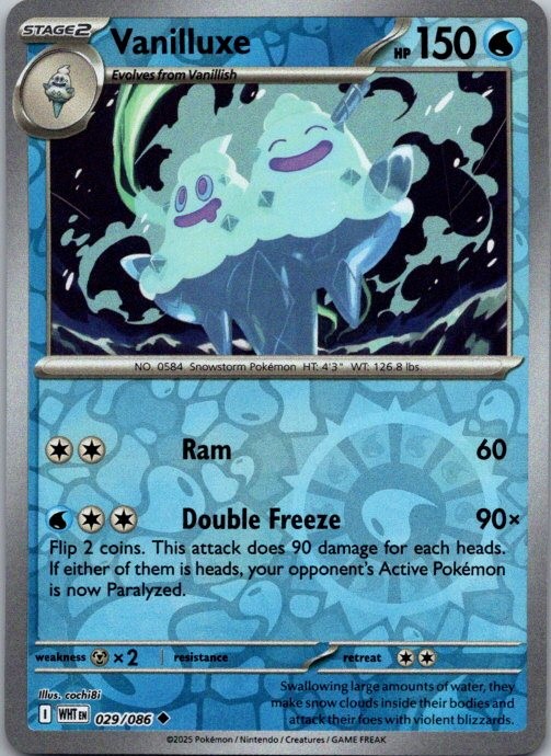 Vanilluxe SV: White Flare 029/086 NM Reverse Holo