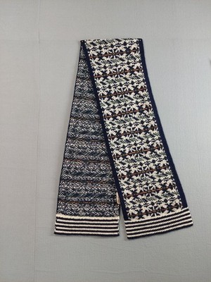 Tory Burch Women Scarf XS Multicolor Geometric Pattern Wool Multifuncton Winter