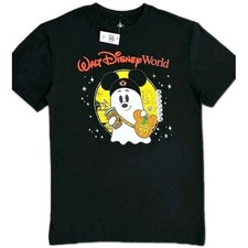 NWT Disney Parks 2025 Halloween Mickey Mouse Ghost Pumpkin Shirt Adult Large