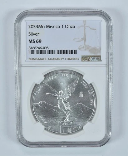2023 Mo Mexico 1 Onza Silver Libertad MS69 NGC Brown Label *5549
