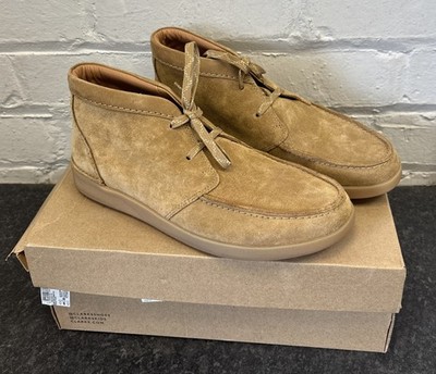CLARKS OAKLAND TOP HERREN WILDLEDER SCHUHE - STIEFEL - UK GRÖSSE 7 - DUNKLER SAND - IM KARTON