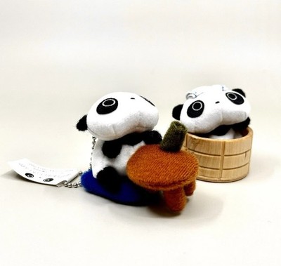 San-X Tarepanda Scene Mascot Plush Set Tea Table & Onsen Bath Japan 2000s