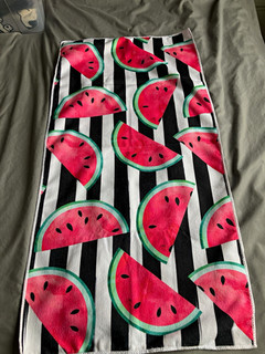 Cotton Beach Towel Watermelon Print Striped 75 x 150 cm