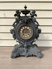 Rare Ansonia, LYDIA Decorative Metal Cased Figural Mantel Clock, fo restoration