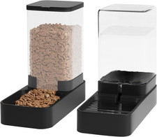 Automatic Cat Feeder and Water Dispenser in Set with Pet Food Bowl,Gravity Dog W