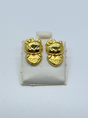 18k金 saudi gold  hello kitty earrings 18k Saudi Gold Hello Kitty earrings Female Gold Accessories