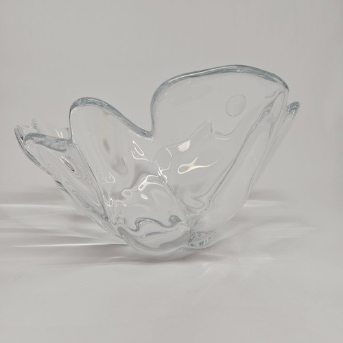Royal Copenhagen Natura Freeform Organic Clear Crystal Bowl Ole Kortzau Denmark - Picture 6 of 7
