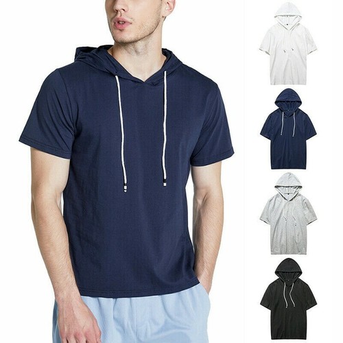 men's short sleeve hooded shirts & tops