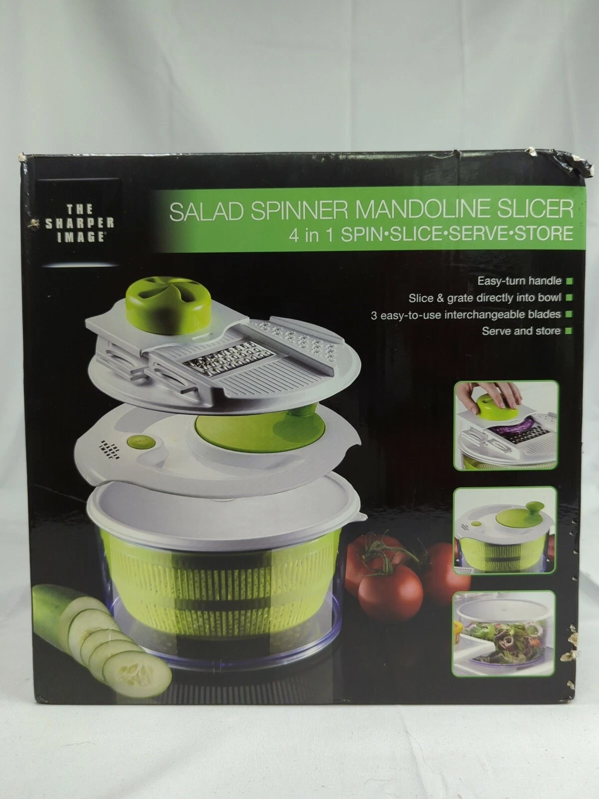 Sharper Image 4-in-1 Salad Spinner and Mandoline Slicer New, Open box.
Opens in a new window or tab