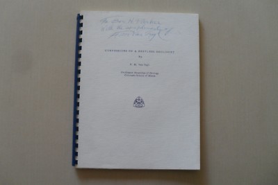 Confessions of a Restless Geologist by F.M.Van Tuyl - Inscribed to Ben H.Parker