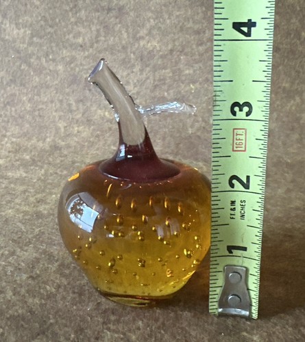 Vintage Amberina Apple Controlled Bubble Art Glas George Good Taiwan 1986 - Bild 16 von 24