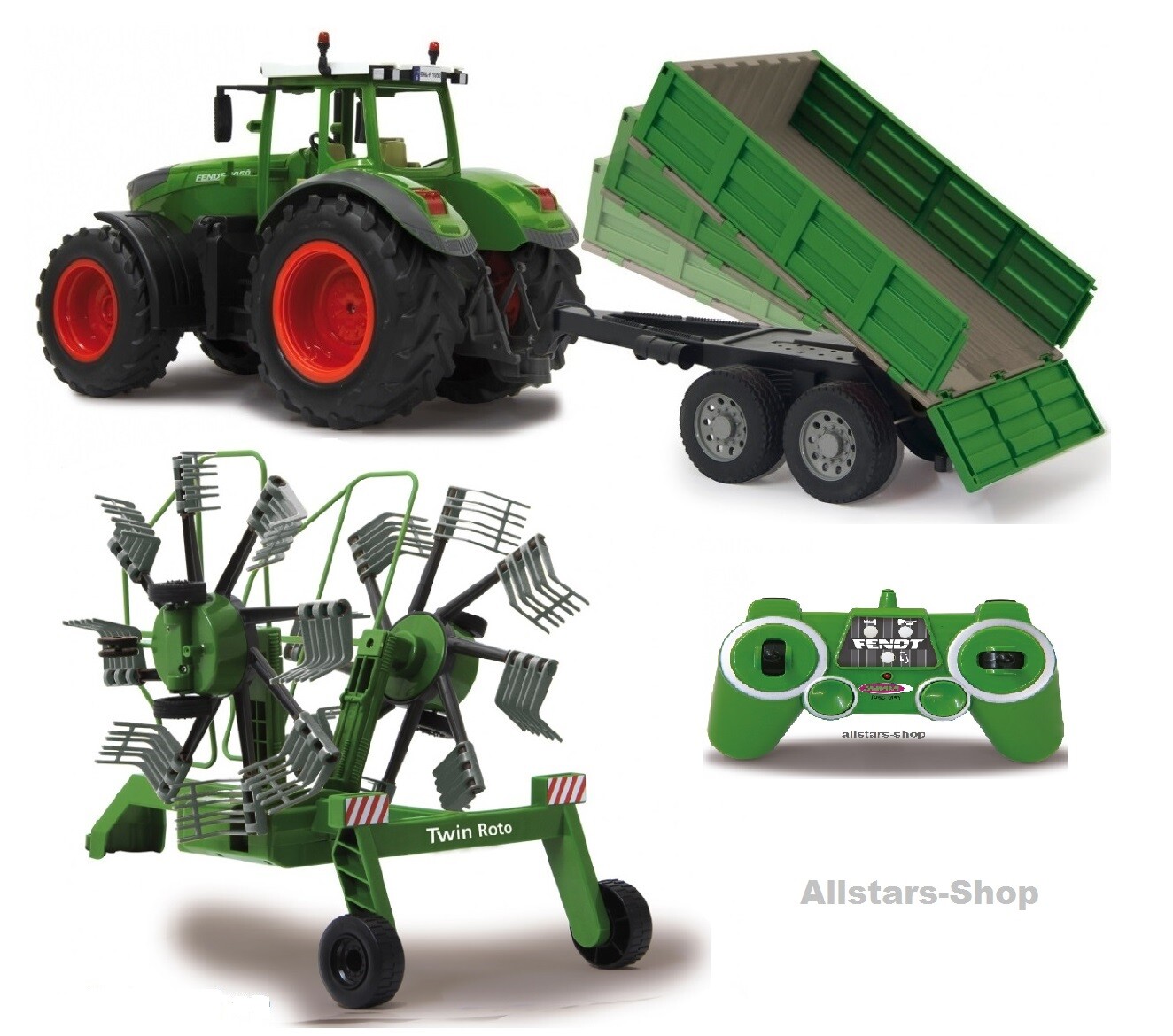 Jamara Riesen-Traktor Fendt 1050 Vario 2,4 GHz Trecker mit Schwader und Kipper Jamara Riesen-Traktor Fendt 1050 Vario 2,4 GHz Trecker mit Schwader und Kipper