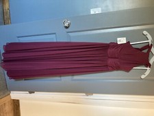 davids bridal bridesmaid dress, size 2, color wine, long mesh halter 