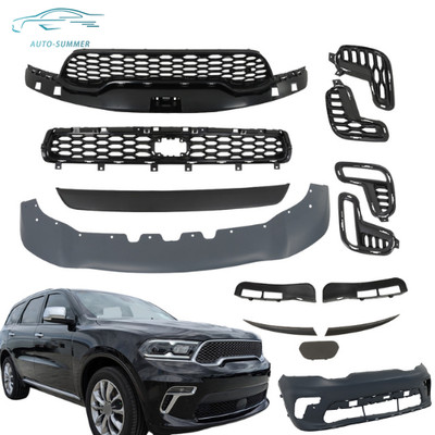 Front Bumper Cover&Grill&Skid Plate&Fog Lamp Frame For 2021-22 Dodge Durango