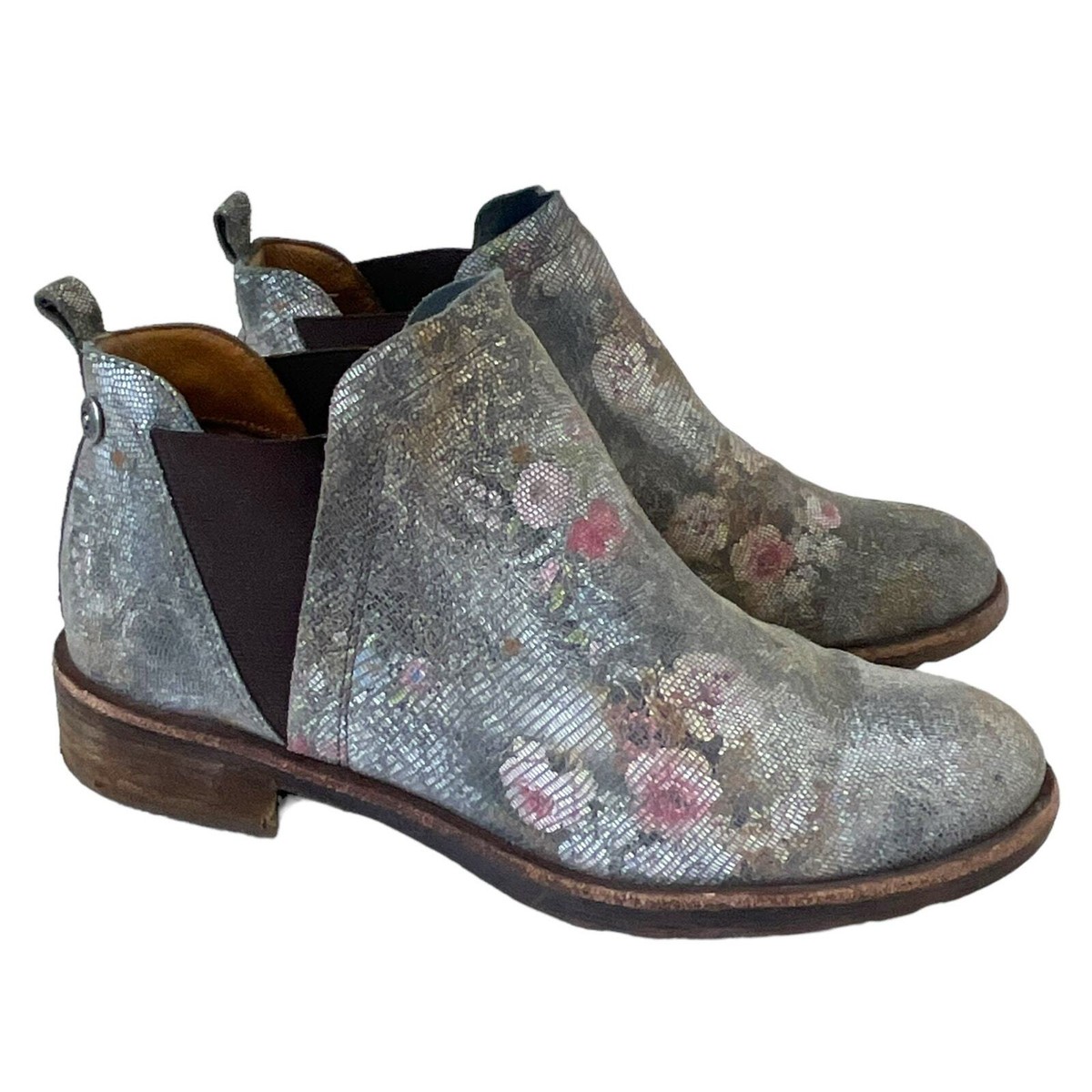 Sofft Bergamo Floral Bootie Womens Sz Leather Upper Lining