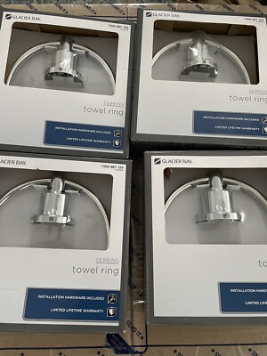 4X NEW Glacier Bay Sebring Towel Ring - CHROME - BTH-086-122 (1004 987 124) (sw)