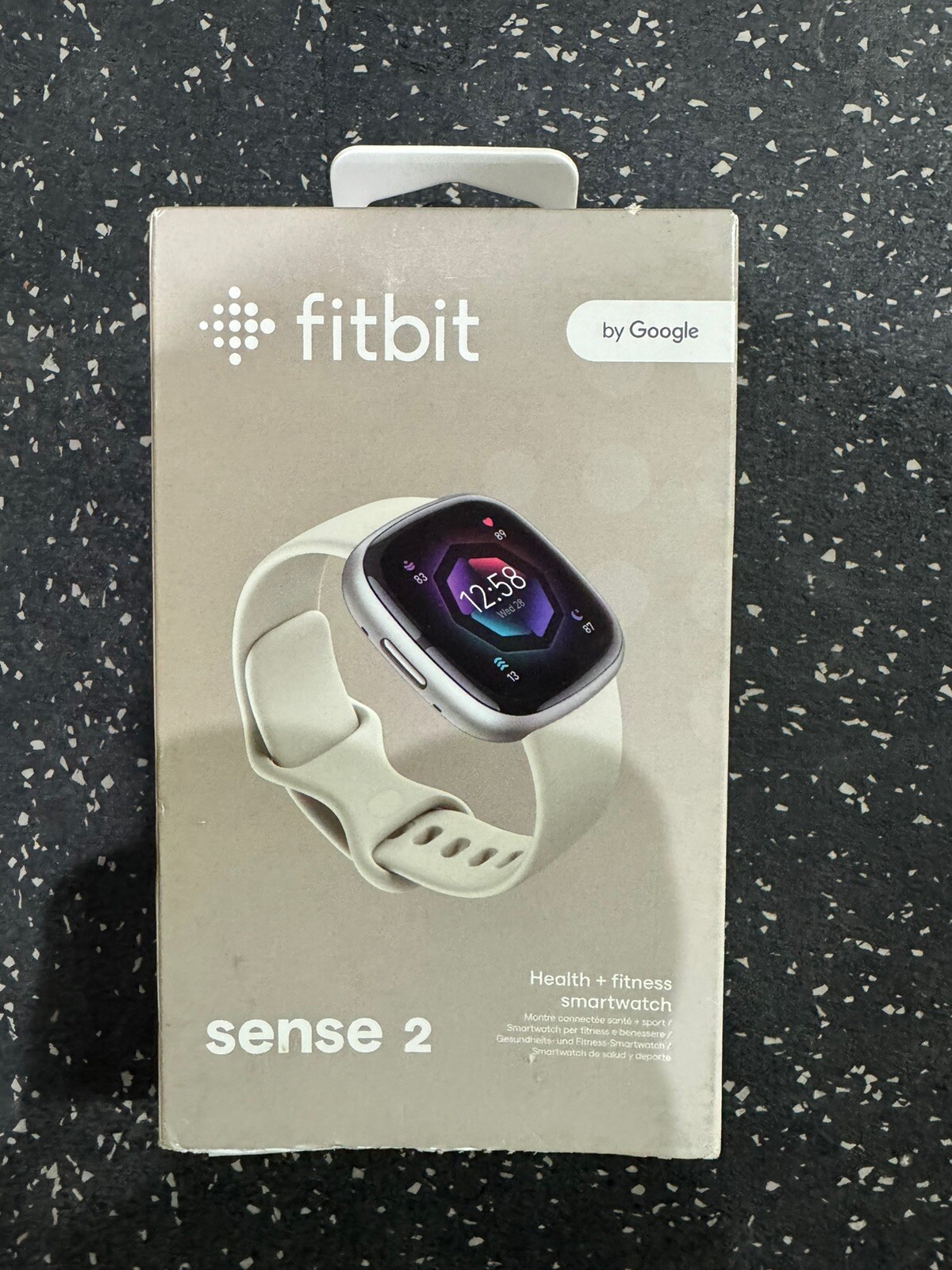 Fitbit Sense 2 Smartwatch with Advanced Health Tracking in Platinum Aluminum and Lunar White Band-image