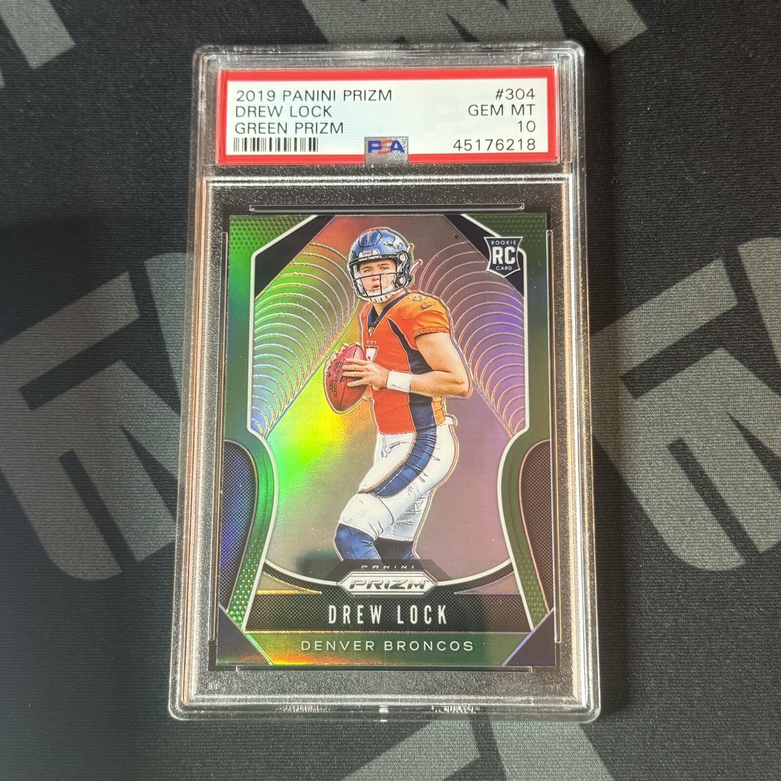 2019 Panini Prizm Drew Lock Green Retail Rookie PSA 10 #304