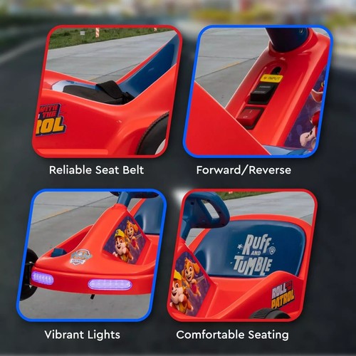 Paw Patrol Chase 6V Electric Go Kart for Kids, Electric Ride-On Toy with Ligh... - Picture 4 of 7