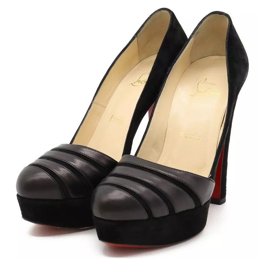 Christian Louboutin pumps chunky heel size 36 Leather color Black