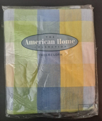 American Home Collection Tablecloth Simplicity 70  Round ''Lime Fizz'' 100% Cotton