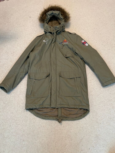 Puma Red Bull Racing men's hooded parka jacket | Olive Green | Small | Rare | - Picture 1 of 8